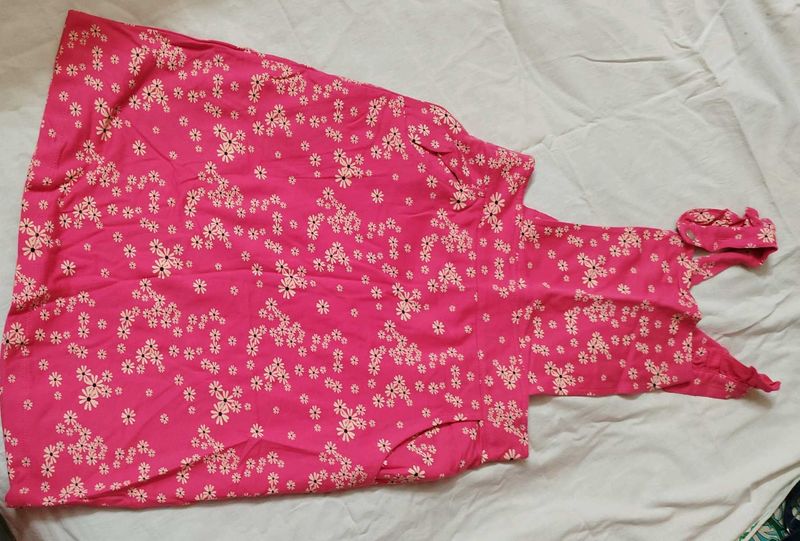 A Cute Pink Dungaree Dress