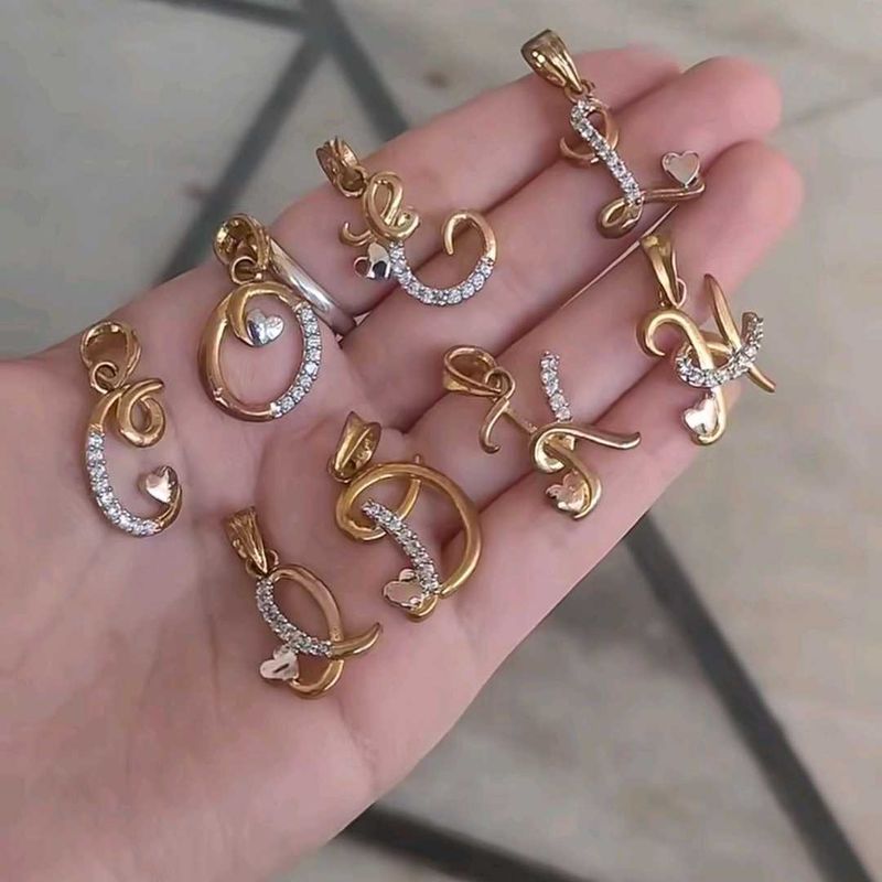 Set Of 8 Initial Pendants