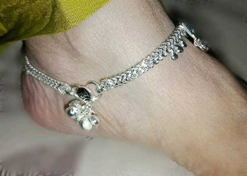 Silver Anklet with Charms