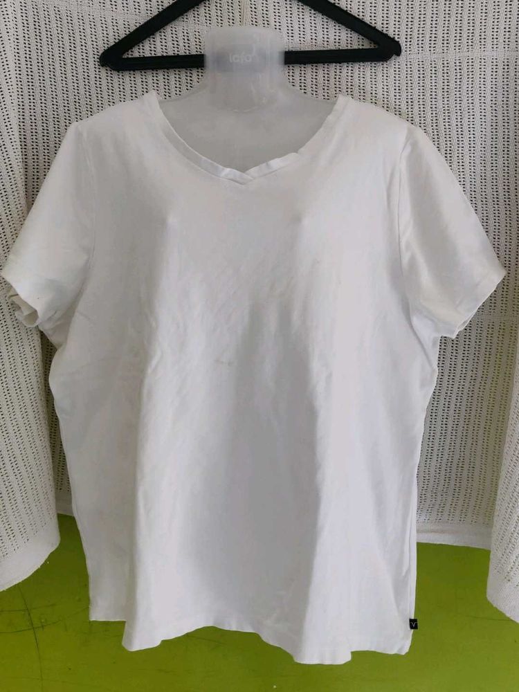 White V-Neck T-Shirt