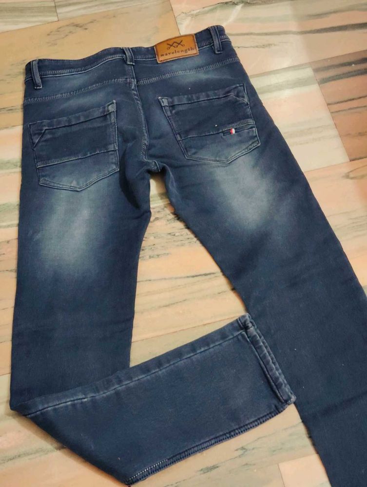 Dark Blue Wash Denim Jeans For Boys