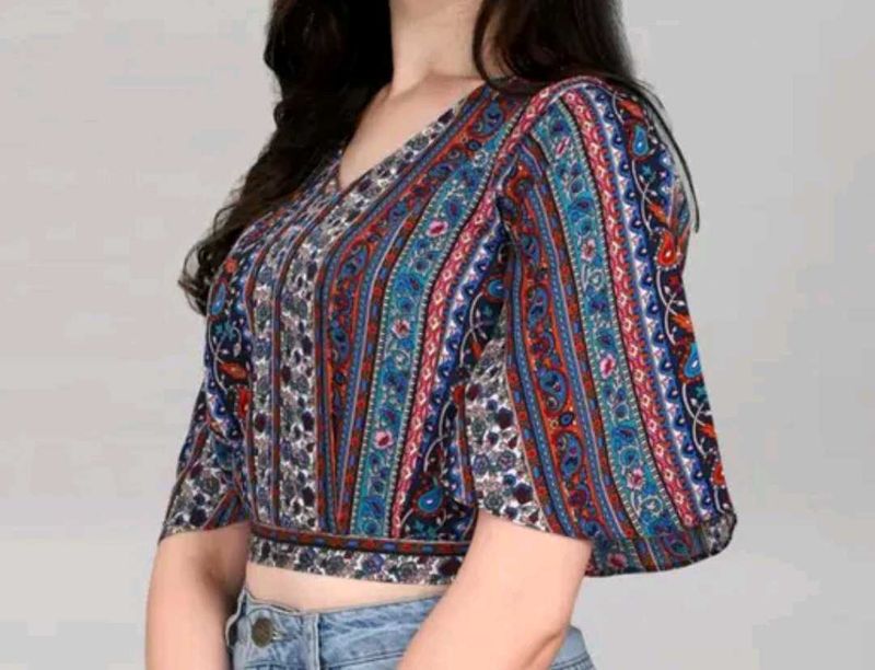 Multi Color Crop Top For Women