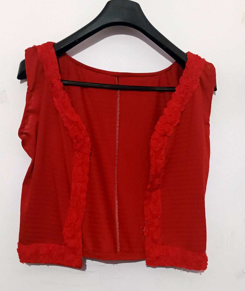 Red Rose Laced Jacket