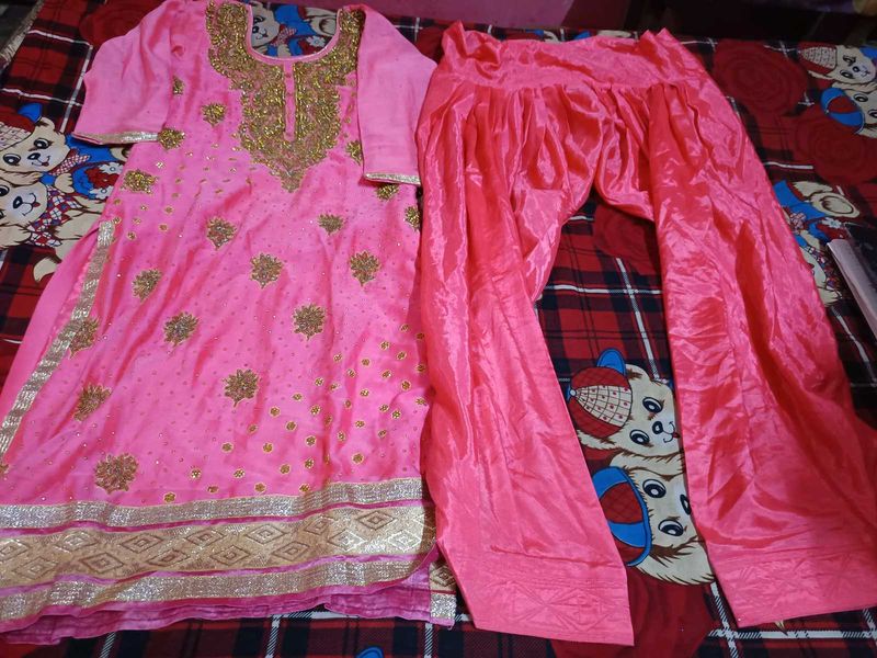 Pink Embroidered Kurta Set