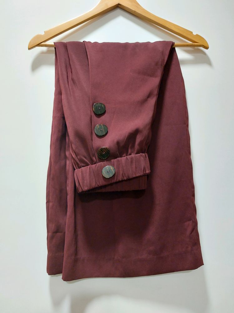 Burgundy Culotte Pants