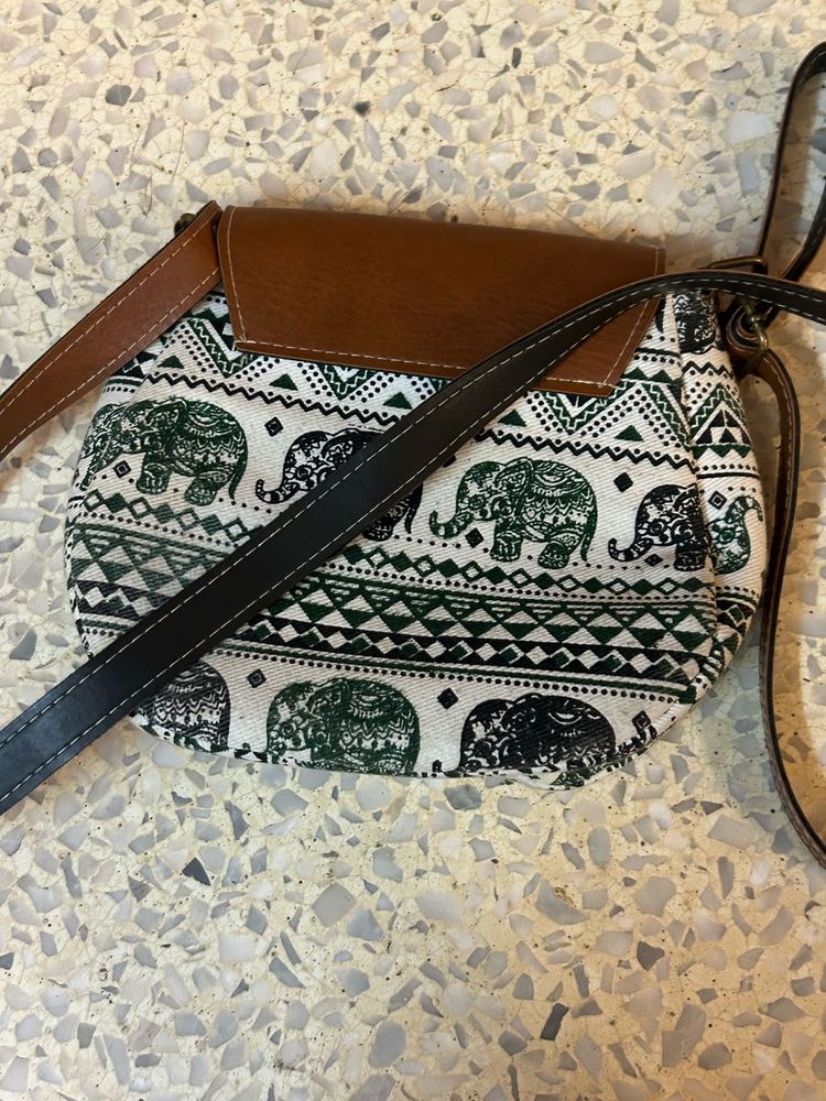 Elephant Print Crossbody Bag