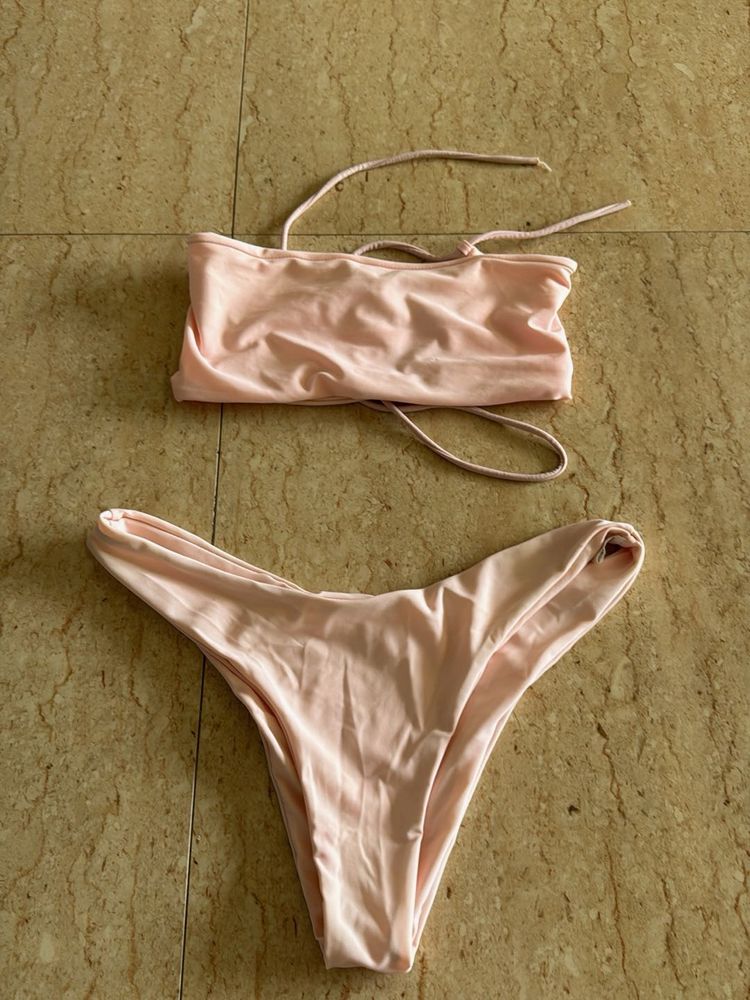 Cute Pink Sleeveless Bikini