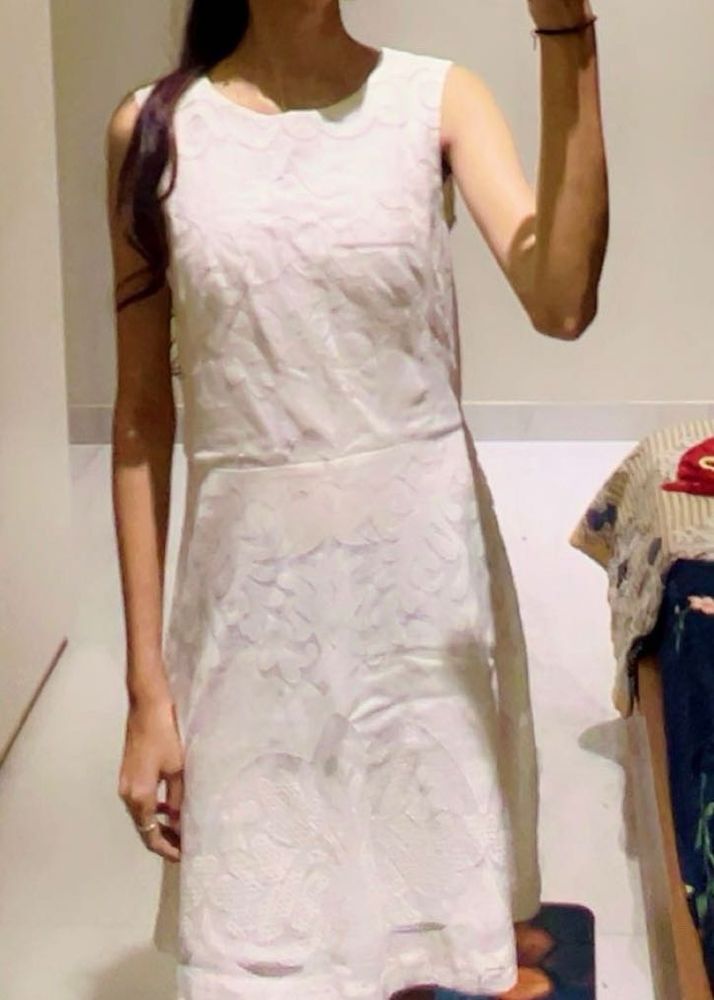 White Lace Mini Dress