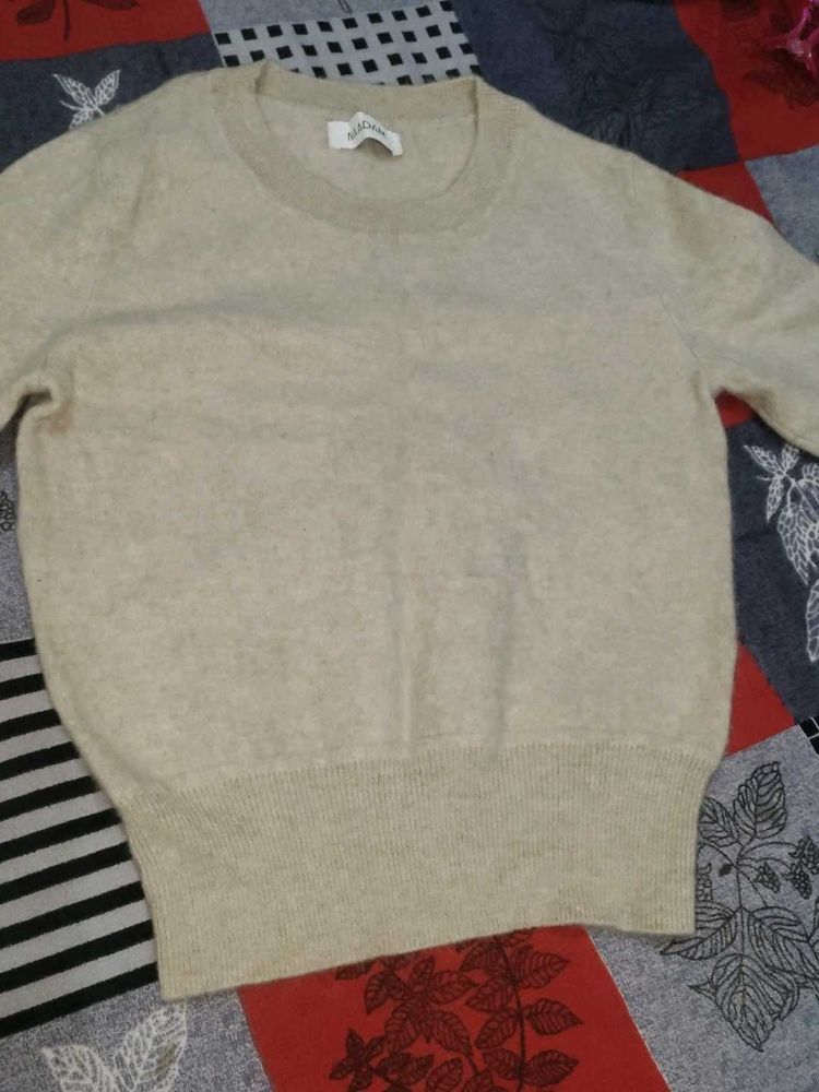 Beige  furr Knit Pullover