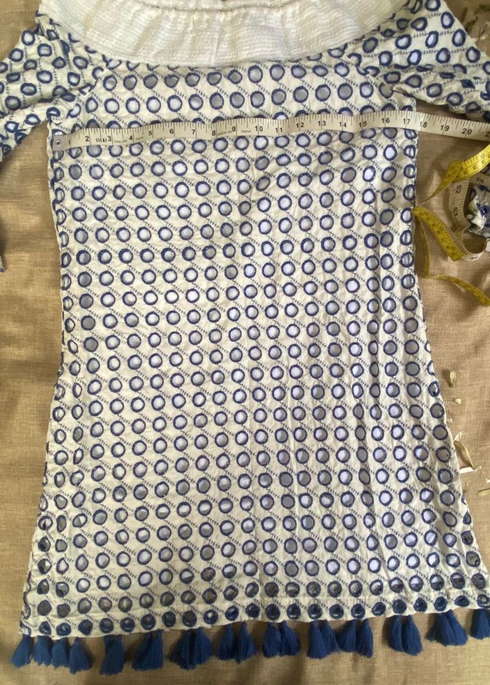 Cute Blue &amp; White Mini Dress