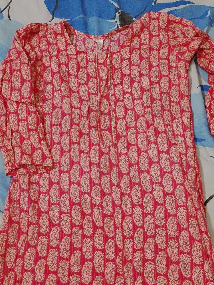 Stylish Pink Printed Kurti