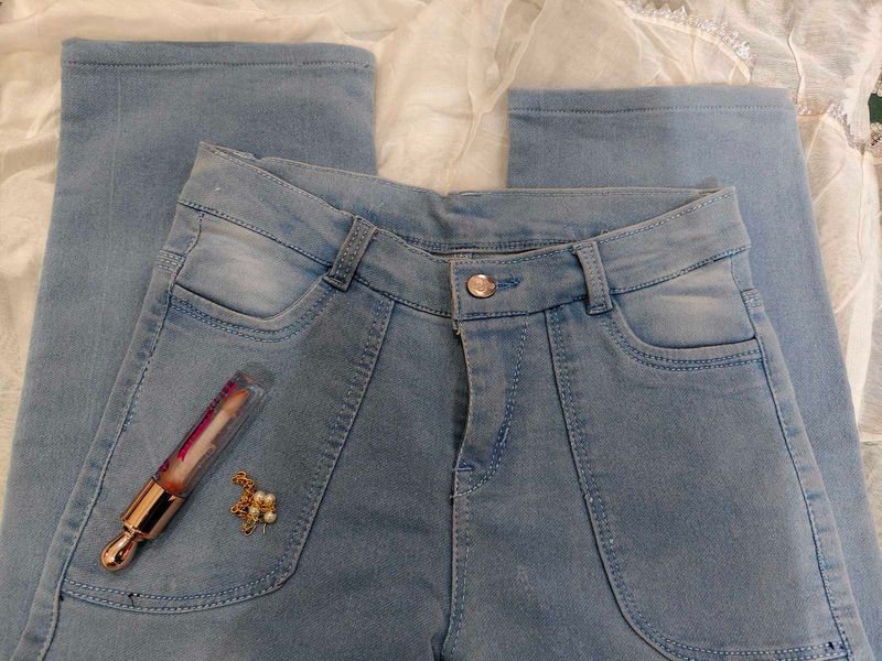 Light Blue Denim Cargo