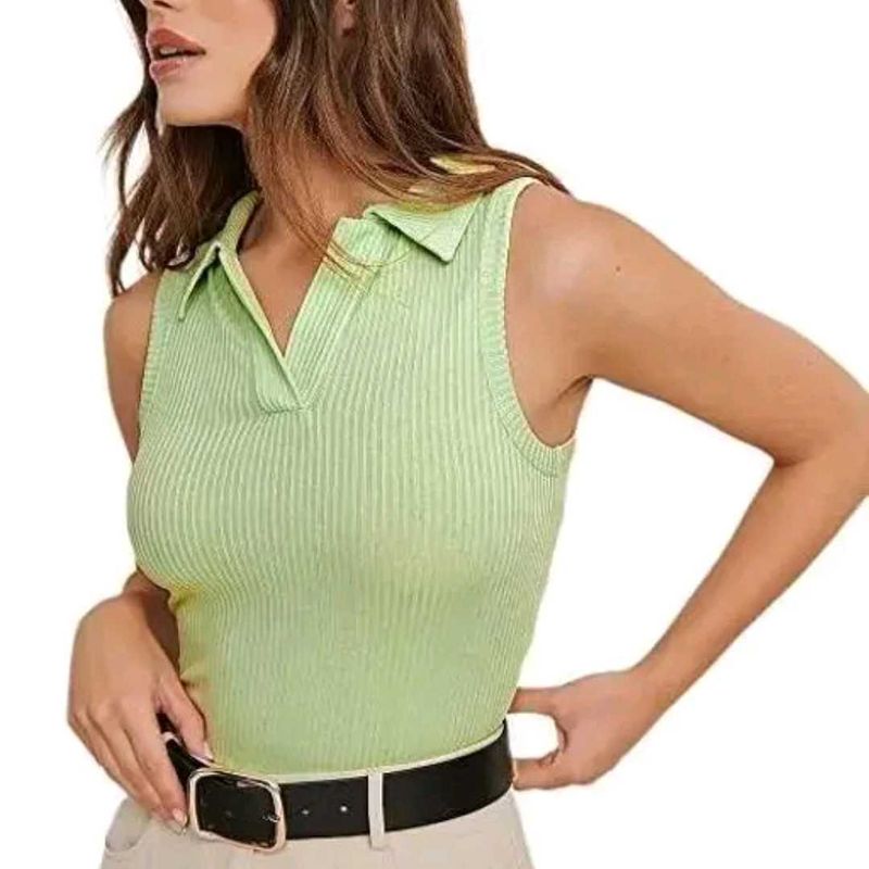 Mint Green Polo Tank Top