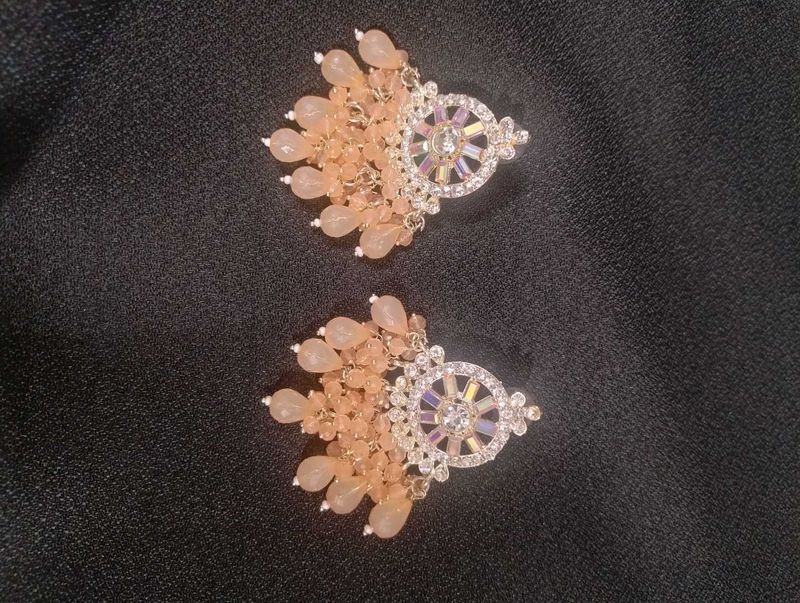 Blush Beaded Statement Earrings