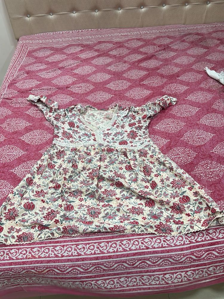 Floral Print short Kurta Dress