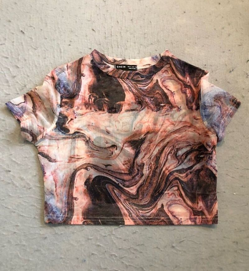 Shein Abstract Cropped Top