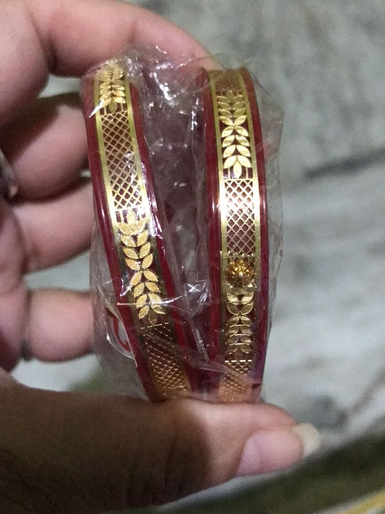 Red &amp; Gold Bangles