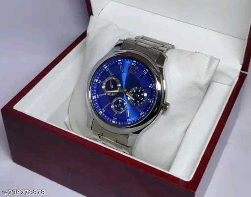 Stylish Men&#39;s Blue Dial Wristwatch