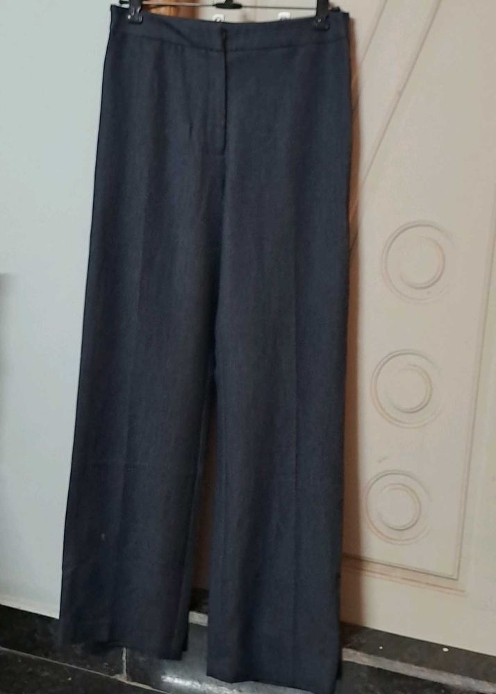 Gray Wide Leg Trousers -32