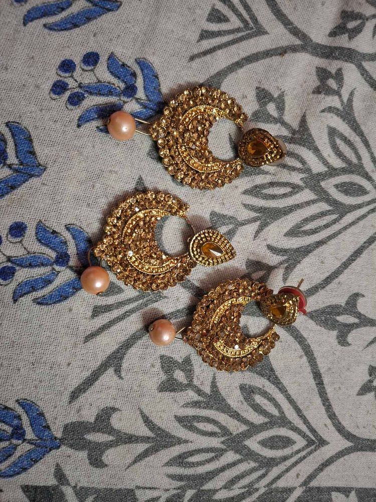 Golden Crescent Earrings