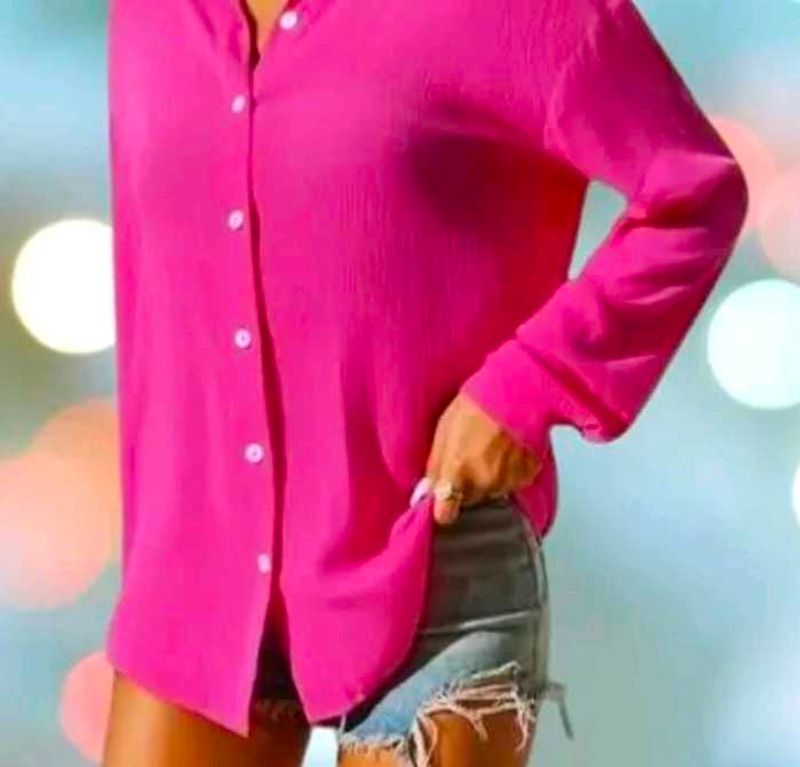 Pink Button-Up Top