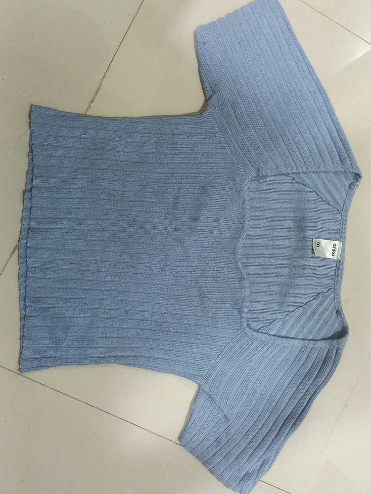 Sky Blue Crop Top
