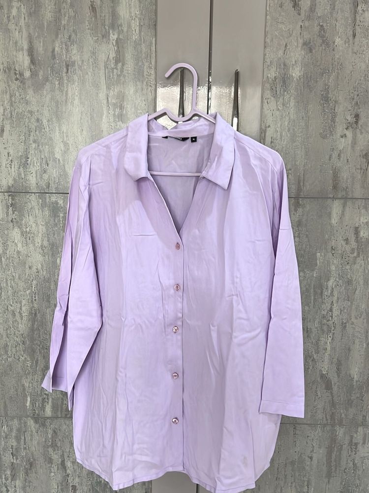 Lilac Oversized Button-Up