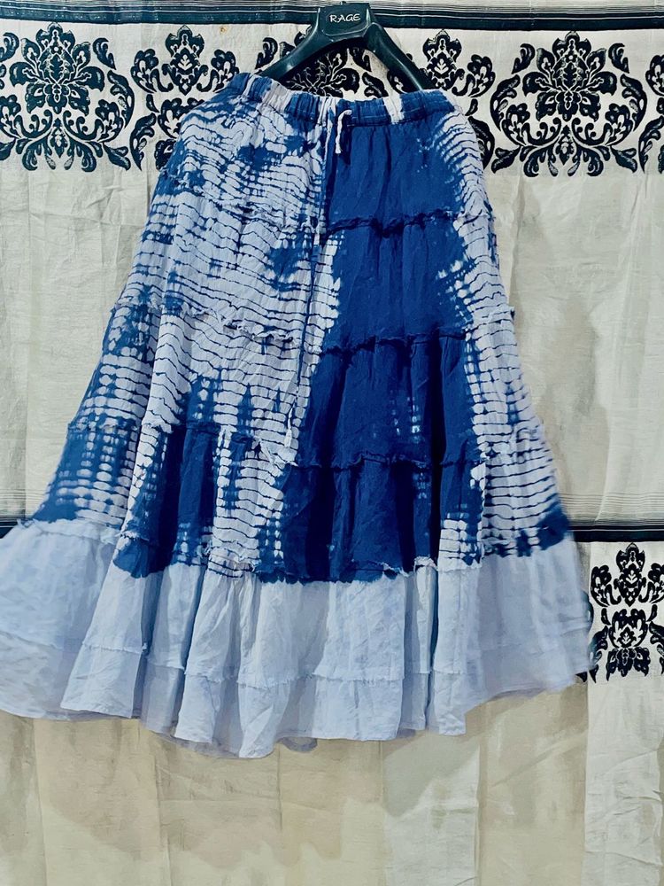 Blue Tie-Dye Y2K Skirt