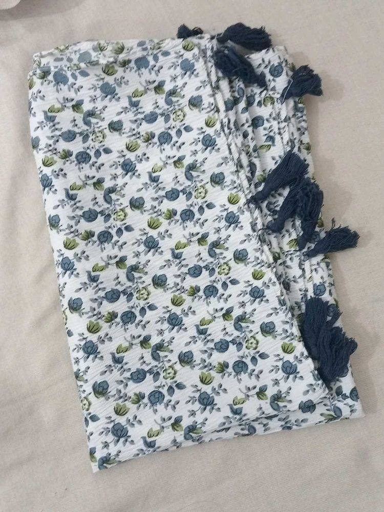 Floral Tassel Throw Scarf