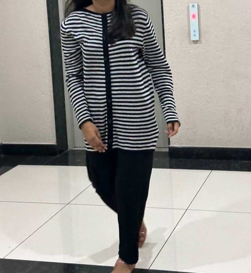 Striped Oversized Long Line Sweater Grab Fast