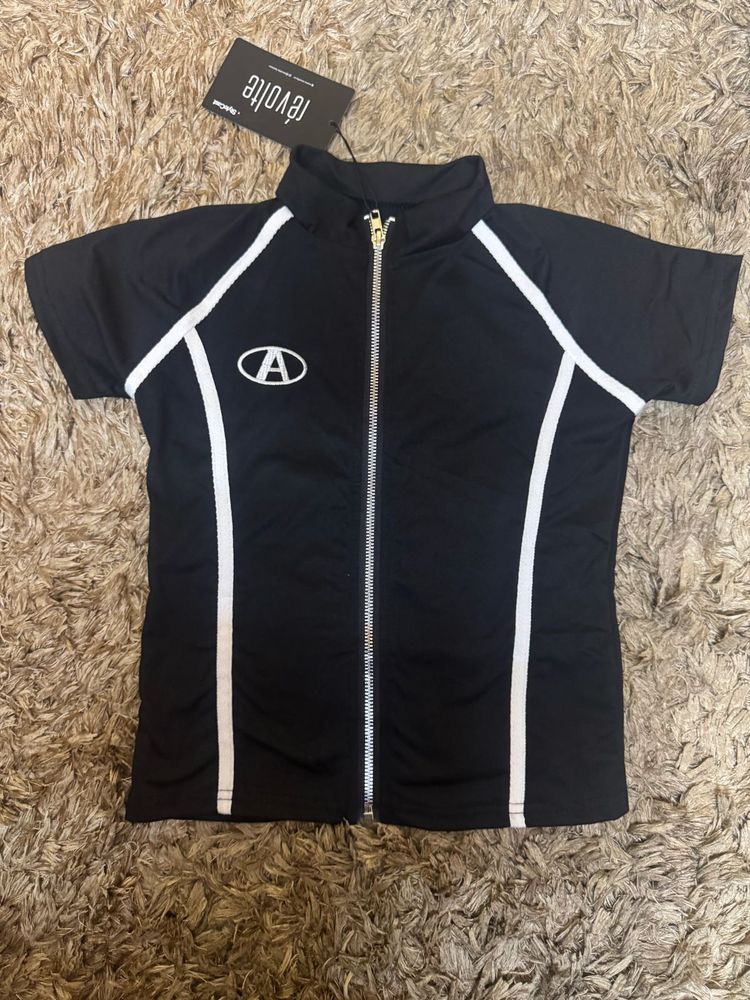 Black Zip-Up Top