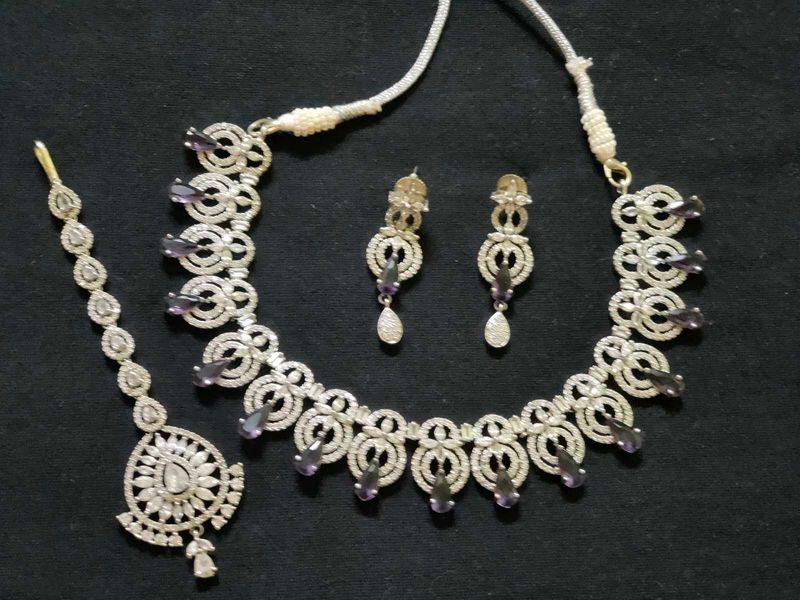 Elegant Purple Stone Jewelry Set