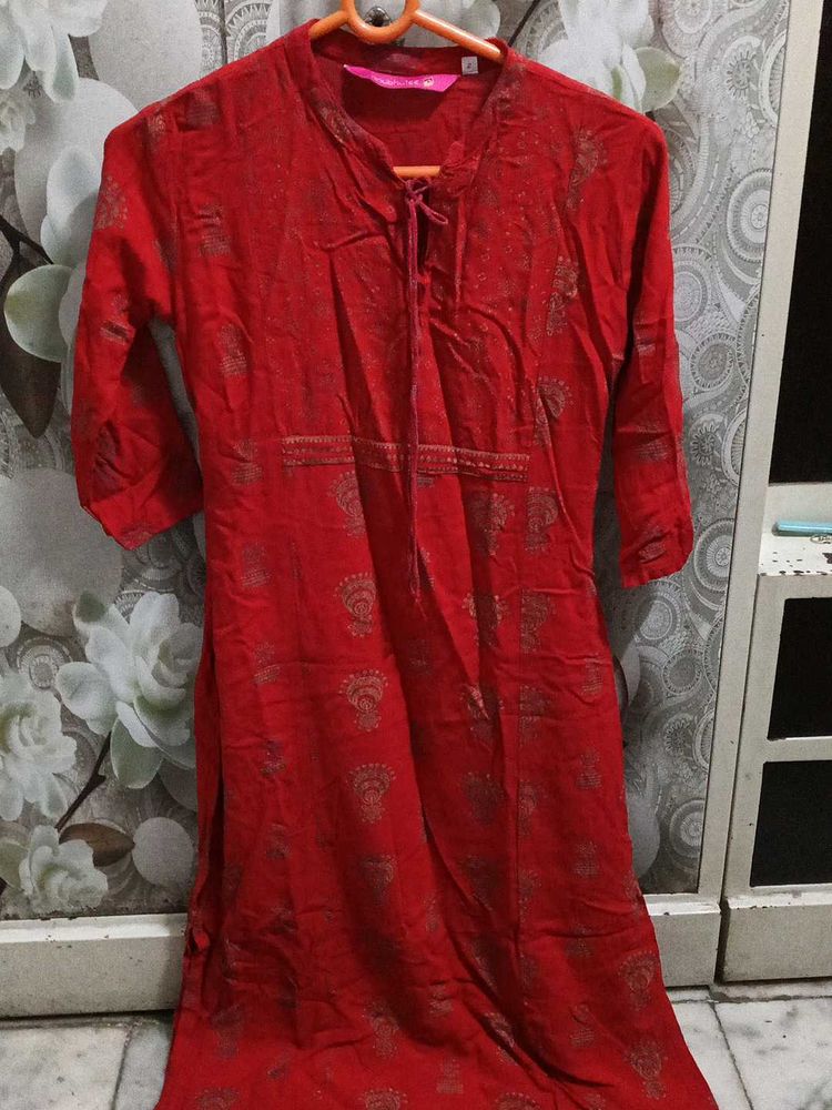 Red Printed Kurti