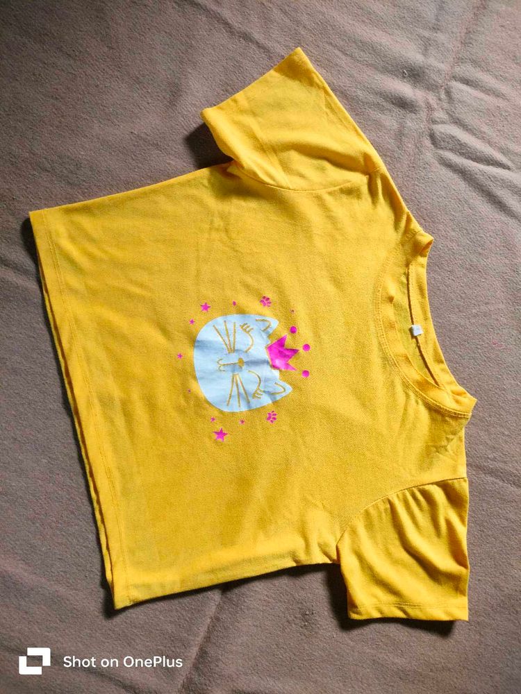 Yellow Cute Top For Girls