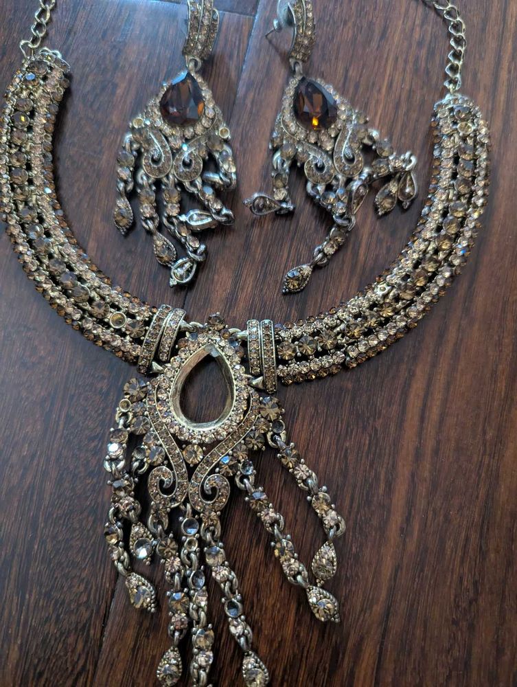 Brown gem jewellery Set