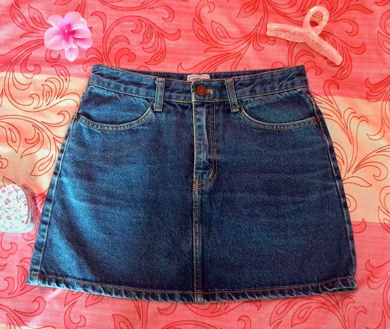 Vintage Denim Mini Skirt For Women&#39;s