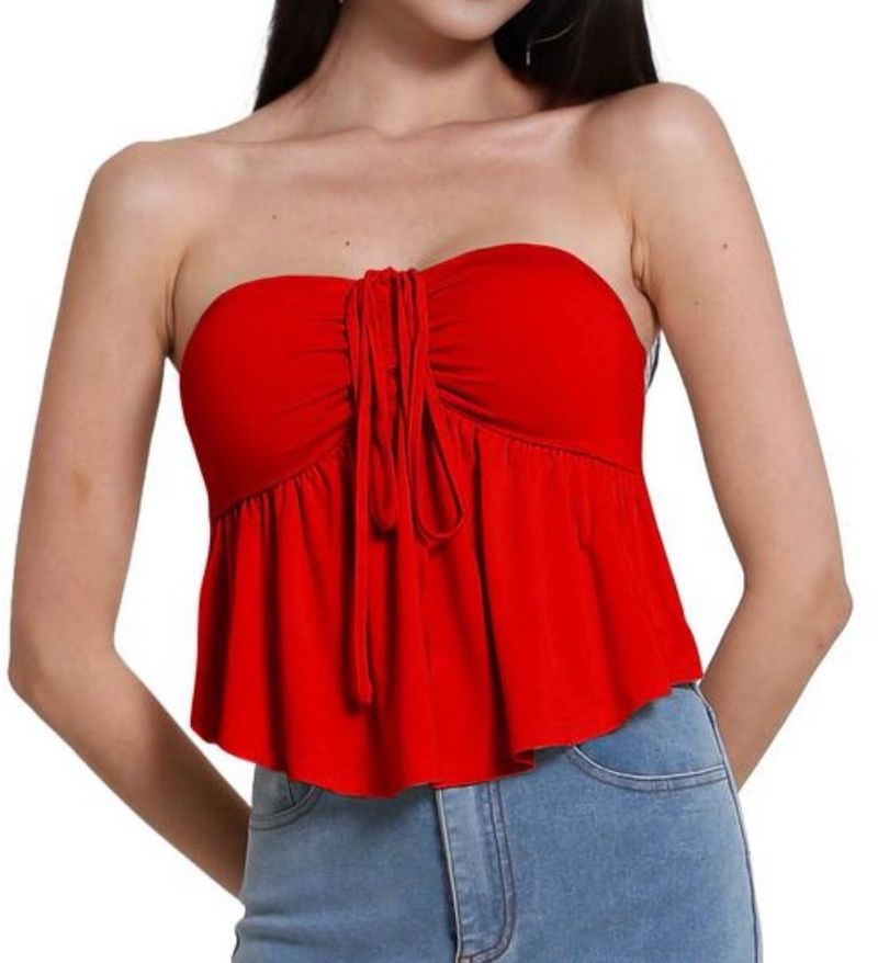 Chic Red Tube Top
