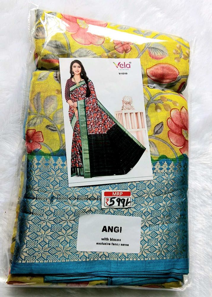 New Soft Dola Silk Saree With Blouse.  Elegant Flo