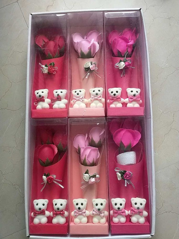 Rose Soap Flower Gift Set Pack Of 12
