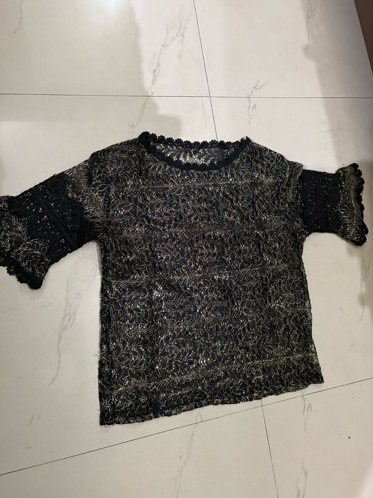Elegant Black Lace Top