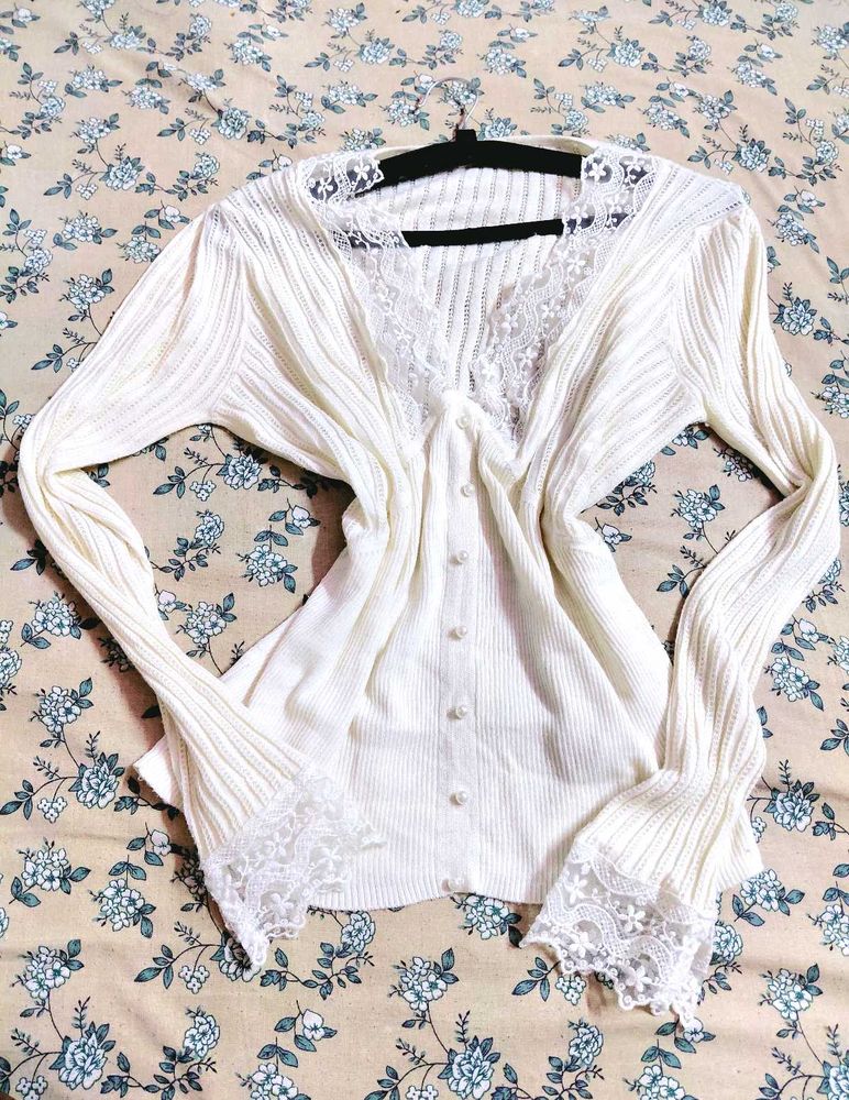 Lace Trim Cardigan