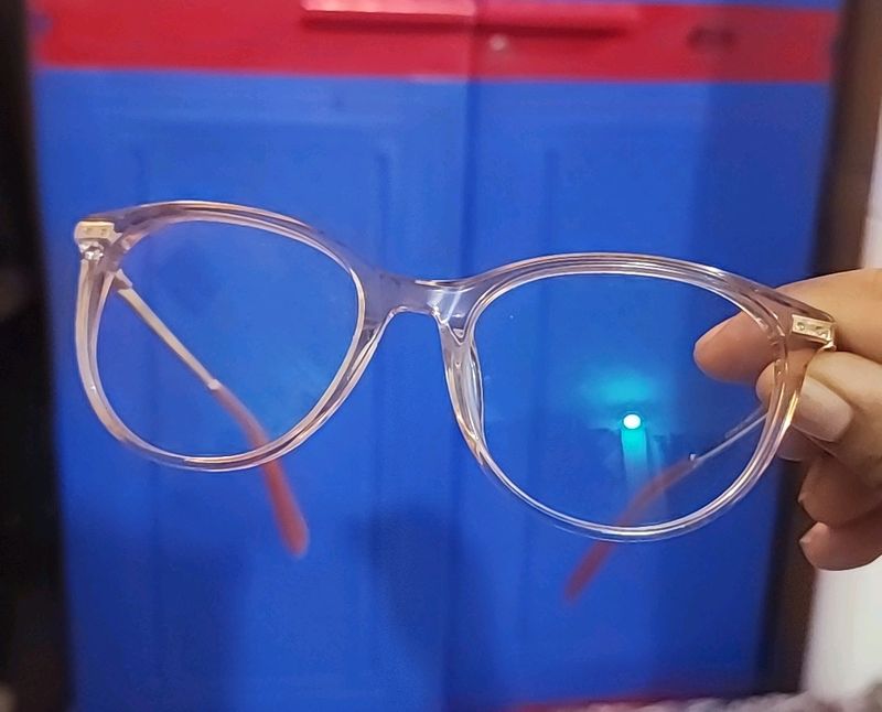 Pink Transparent Full Rim Cat Eye Eyeglasses