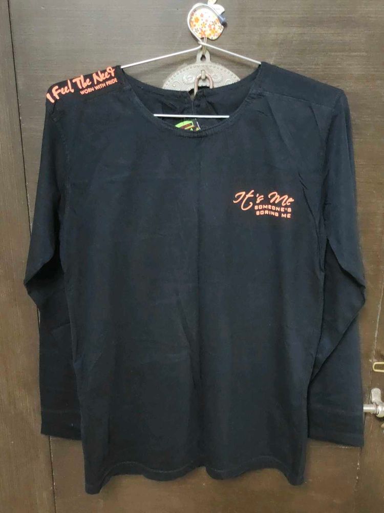 Black Graphic Long Sleeve Tee