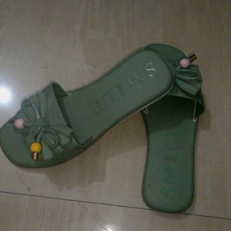 Green Smile Sandals