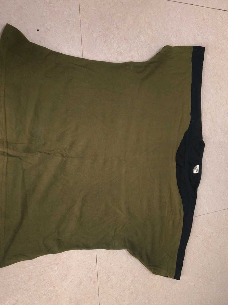 Olive Green Casual T-shirt