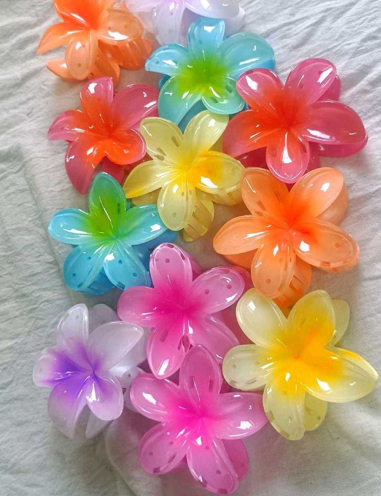 ⭕️Set Of 12! Trendy Hibiscus Claw Clips