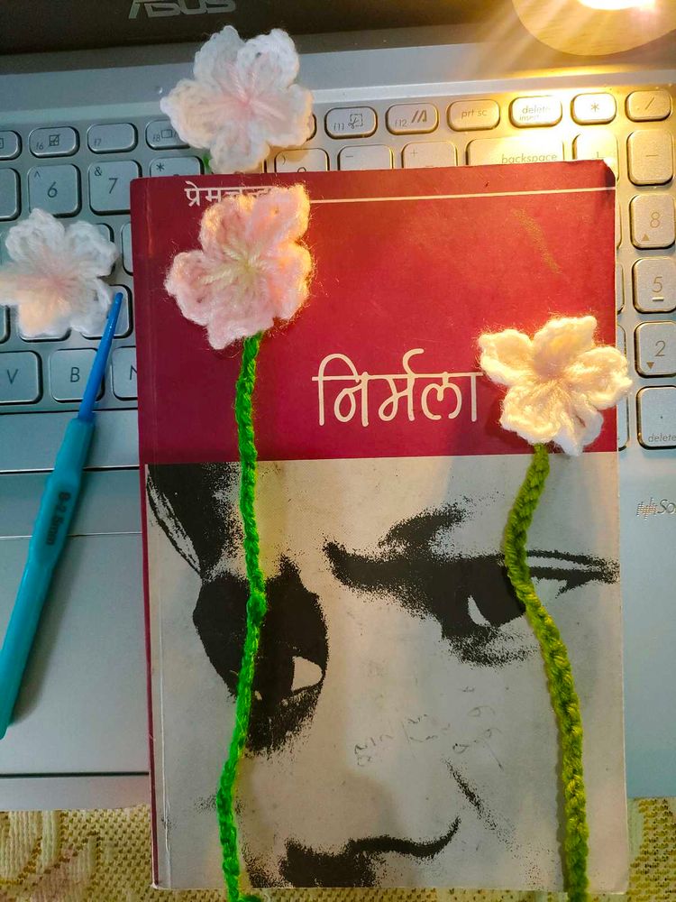 crochet flower bookmark