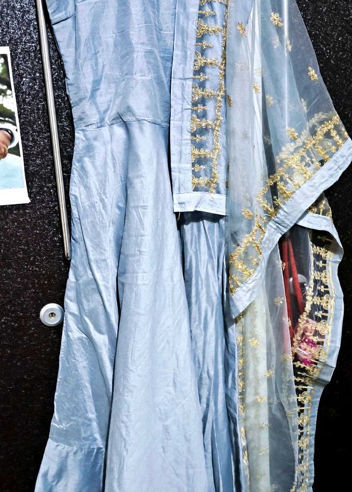 Powder Blue Anarkali Suit