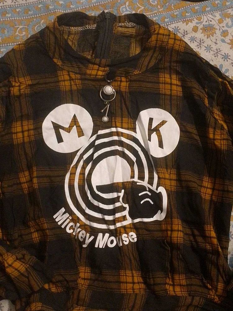 Mickey Mouse Plaid Top
