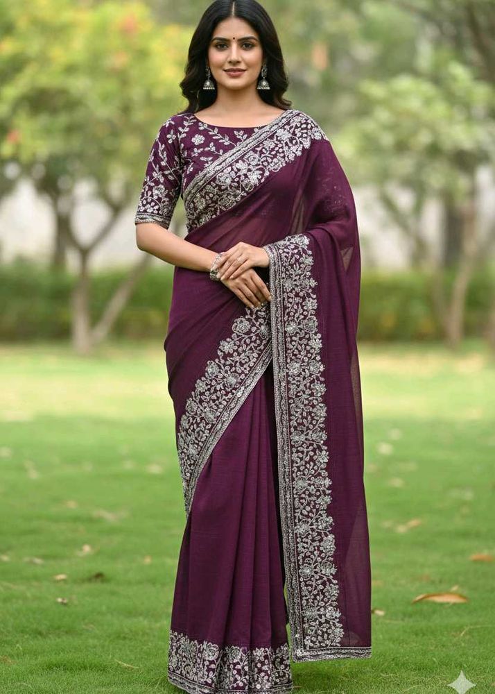 Elegant Embroidered Saree